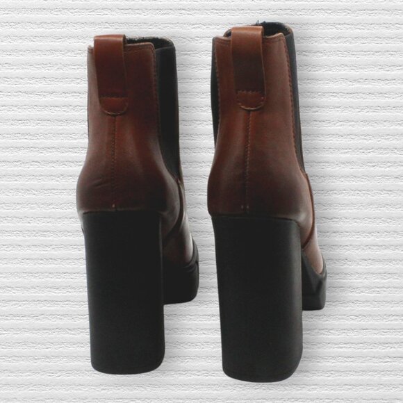 Steve Madden Women's Revised Leather Platform Chelsea Boots - Brown, Size 5 - Picture 8 of 8